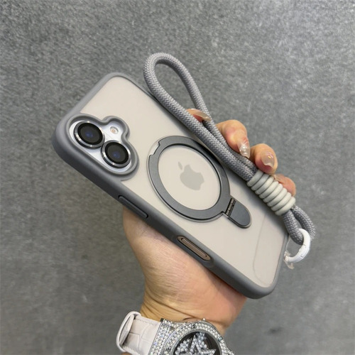 Funda Case Para iPhone Magsafe De Uso Rudo Con Soporte + Mica Cámara + Correas
