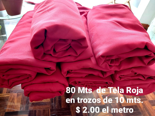 Tela Roja Crepe Importada 80 Mts.