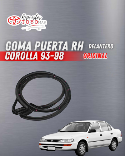 Goma Puerta Delantera Rh Toyota Corolla 93-98 Original