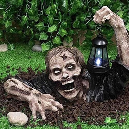 Decoração De Resina De Lanterna Zumbi De Halloween