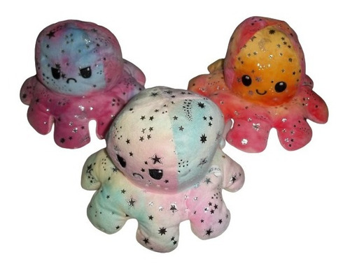 Pulpo Pulpito Peluche Reversible Con Estrellas Brillosas