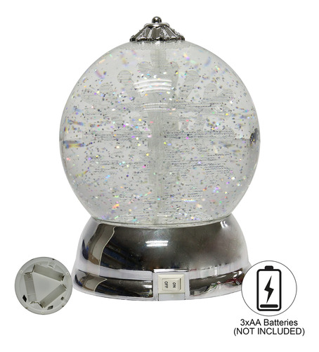 Bola De Nieve Iluminada Con Copo De Nieve Giratorio