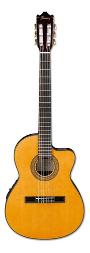 Guitarra Electroacústica Ibanez Classical GA5TCE para diestros amber high gloss brillante