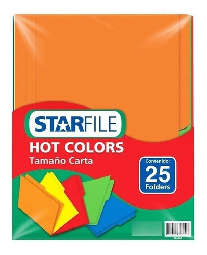 Folder 25 Pzas Starfile Ph0040 Hot Colors Carta Arcoíri /vc