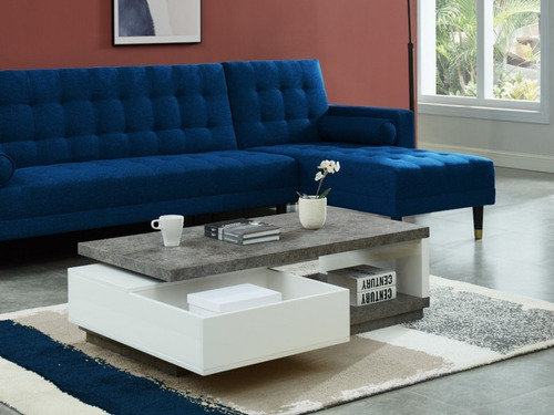 Imagen 2 de 10 de Mesa De Centro Lacada Marmolizado Ref Flavian