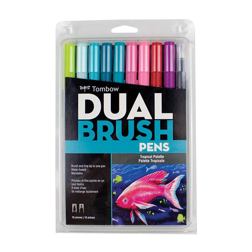 Tombow Dual Brush 10 Marcadores Paleta Tropical - Dibuchile