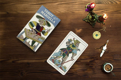 Tarot Marsella Español + Tapete + Morral Mod Cubo Morado