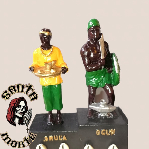 Barra De 7 Potencias Africanas, Orishas Con Caracol, Resina.