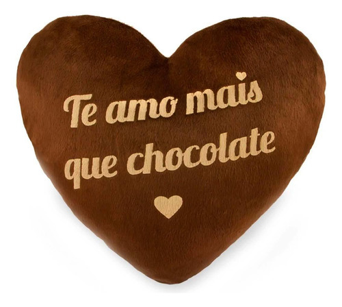 Coração De Pelúcia Chocolate 50cm Dia Dos Namorados