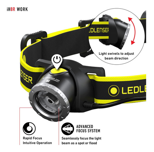 Ledlenser, Ih8r Cosco Recargable Con Luz Trasera, Led De 600