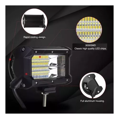 Pack X4 Focos Led Para Autos 42w Neblinero Barra Led 4x4 – Qatar Shop