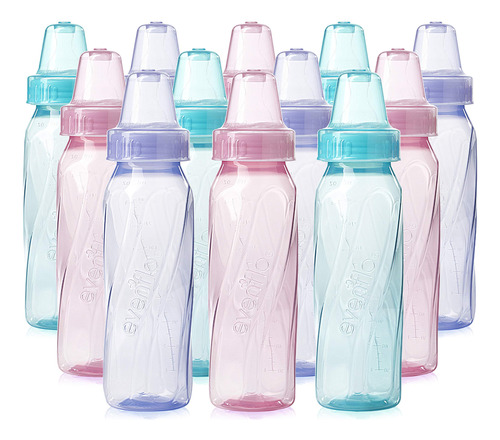 Botellas De Plástico Tintado Para Bebé, 237 Ml, Rosa/lavanda