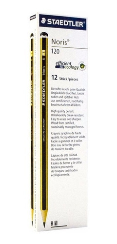 Imagen 3 de 4 de Lápiz Grafito Negro Noris Staedtler Caja X12 Unidades Hb Nº2 Color Gris Oscuro