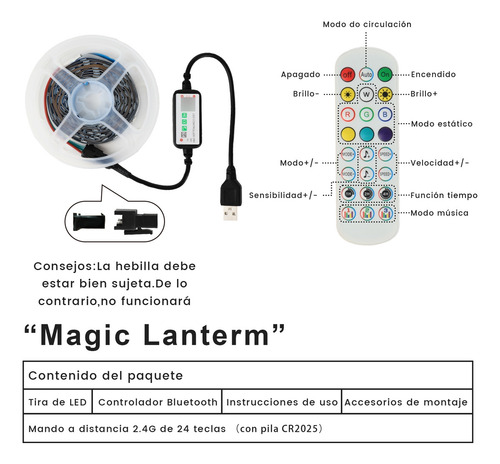 Tira De Led Bluetooth 5m Luz Led Rgb Inteligentes App Wevivi