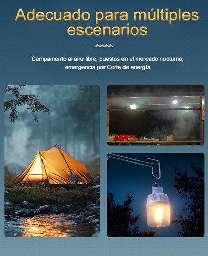 Lámpara Led Solar Portátil Blanca: Recargable Para Jardín