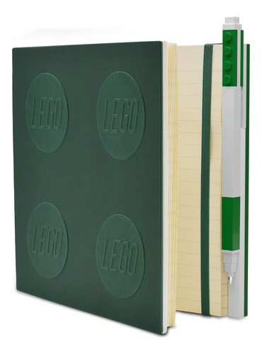 Book : Lego Stationery Locking Notebook With Gel Pen - Gree