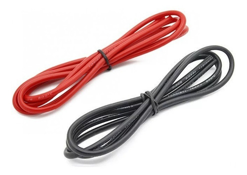 10 Metros De Fio Silicone 14awg (5mts Preto + 5mts Vermelho)