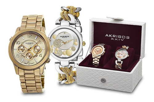 Set Relojes De Lujo Mujer Akribos Xxiv Ak676yg 