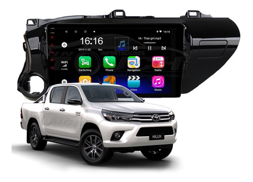 Auto Radio Android Toyota Hilux Rev 2016-2019 10  1gb 1.2ghz