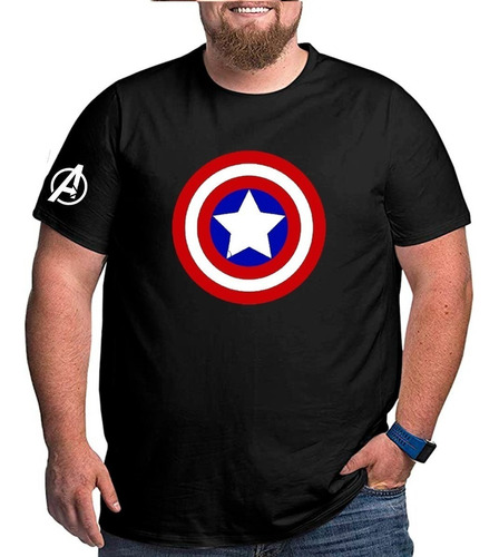 Polera Capitan America  Superheroe Tallas Grandes Xxl Y Xxxl