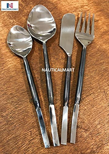 Cubiertos Rústicos Tenedor Cuchara Cuchillo Juego De Cena Fo