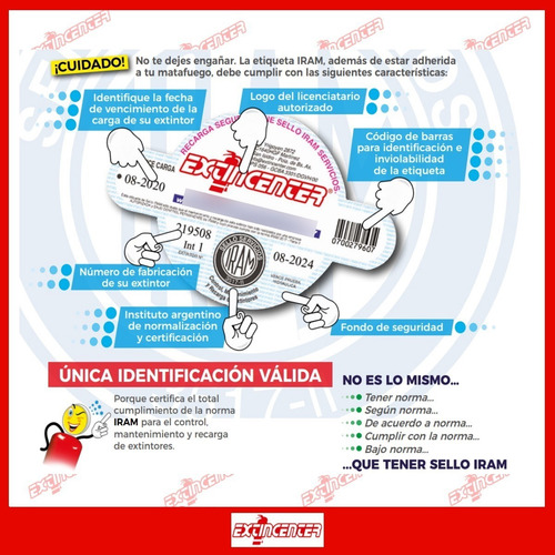 Imagen 8 de 10 de Soporte Para 5 Kg Abc Chapa Extincenter Promo