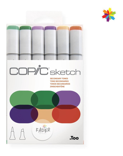 Copic Sketch Colores Secundarios Tonos Set X6 Marcadores