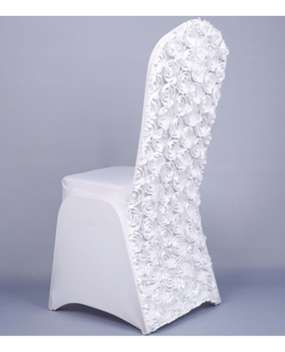Cubre Silla Rosetones Blanco 95x40cm Deco/evento/cde Mesa Blanco