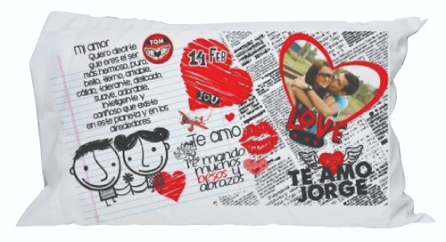 Almohada 45x65cm Personalizada Novios Pareja Impreso 2 Lados