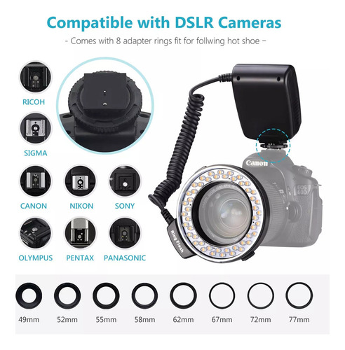 [ Set De Flash Neewer Macro Ring Para Canon Nikon.duy56