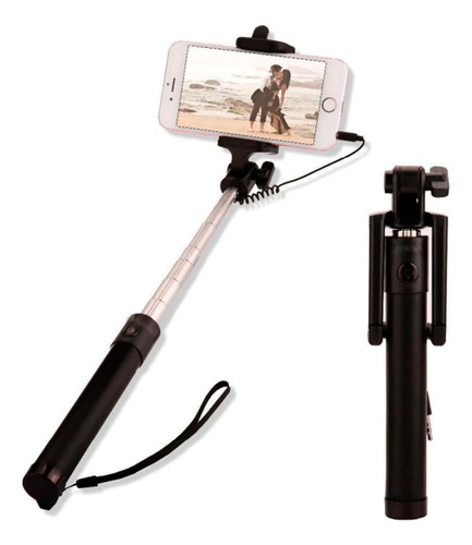 Palo Selfie Mini Monopod Con Cable Celular Camara Overtech Color Negro