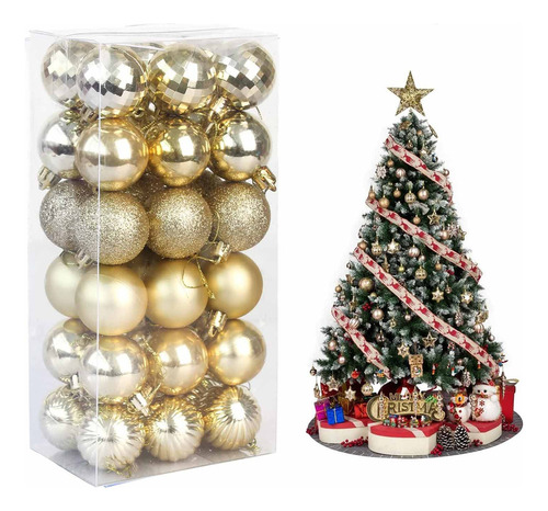 36pcs Bolas De Navideñas De Decoración Adorno Árbol Navidad