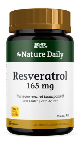 Resveratrol Trans Nature Daily Sideney Oliveira 67 Cápsulas