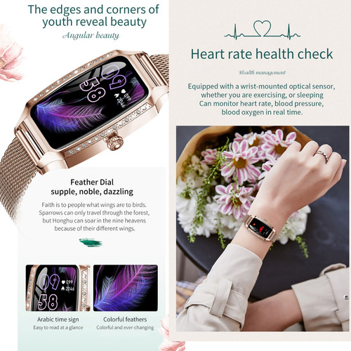 Reloj Smartwatch H8 Plus Mujer P/ Samsung Xia iPhone Android