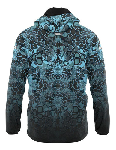 Imagem 6 de 6 de Jaqueta Corta Vento Impermeável Brk Blue Snake Com Uv50+