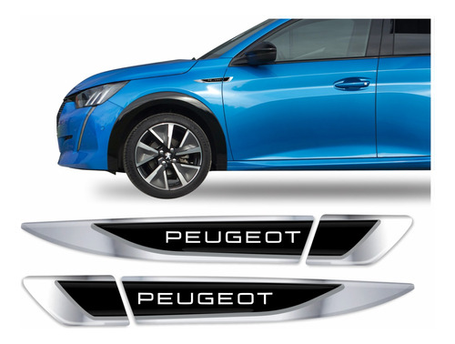 Kit Adesivo Aplique Lateral Peugeot 208 Resinado Par Res03