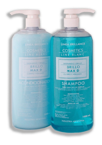 Kit Cosmetics Line Shampoo / Acondicionador Brillo X 1 Lt. 