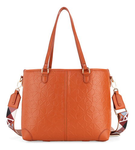 Bolsa Tote 2 En 1 Cloe Iniya Mediano Color Naranja