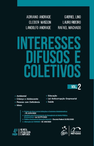 Interesses Difusos e Coletivos - Vol. 2, de MASSON, Cleber. Editora Forense Ltda., capa mole em português, 2021