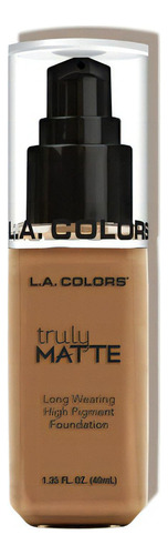 Base de maquillaje líquida L.A. Colors Base líquida Truly Matte tono deep tan - 40mL