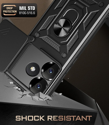 Funda Defender Reforzada Para Zte Blade V60 Negro Liso