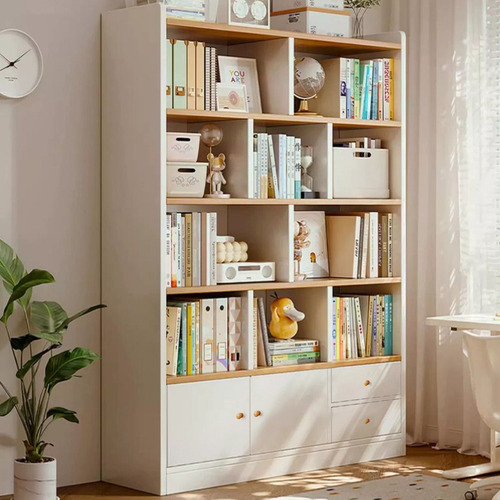 Librero Moderno Blanco Nuevo Chico Con Puertas Repisas 120cm Blanco