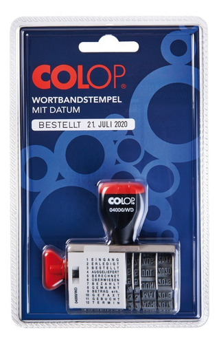 Carimbo Datador Com /12 Dizeres Modelo 04000wd Tinta Preto Exterior Preto