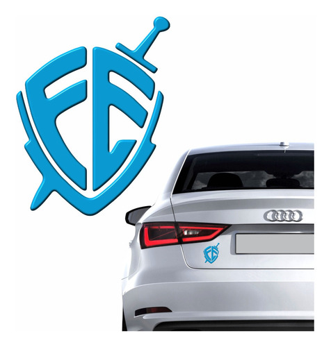 Adesivo Fé Resinado 3d Azul Carro Emblema Escudo Res14