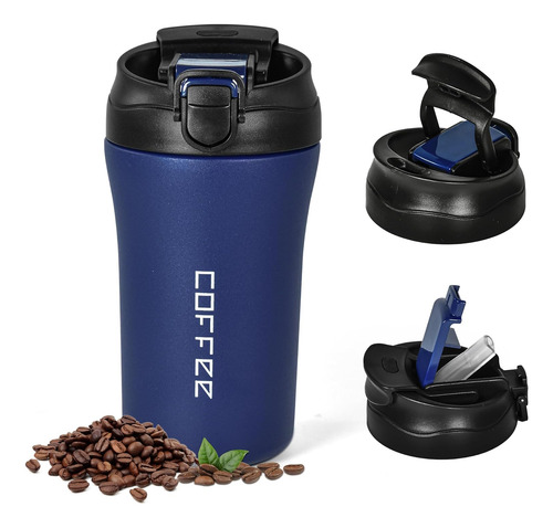 Taza De Viaje De 14 Oz De Acero Inoxidable A Prueba De Fugas