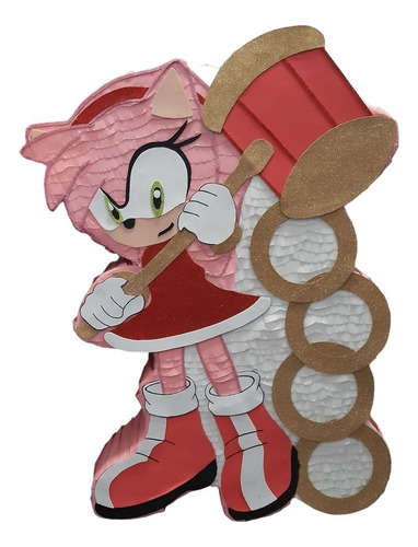 Piñata Sonic Amy Rose Personalizada Cumpleaños Modelo 3