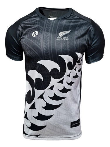 Camiseta Rugby Kapho All Blacks Blanca Y Negra Niños