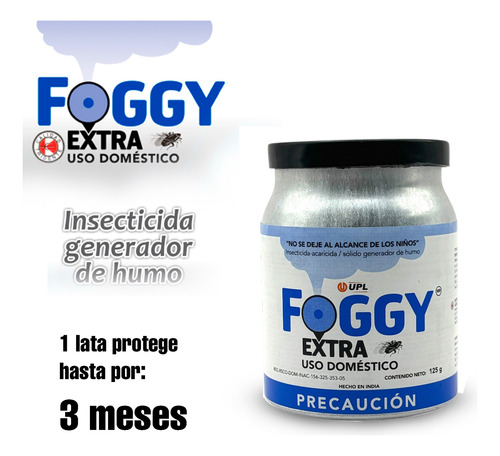 Mata Cucarachas Y Chinches Foggy Permetrina Lata Humo 125 Gr
