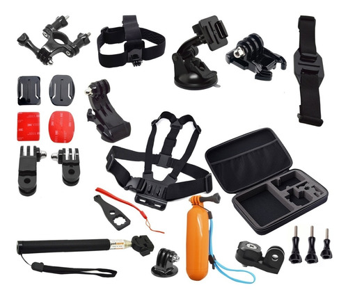 Kit 24 Accesorios Para Camaras Gopro Moto Casco Bici Sopapa