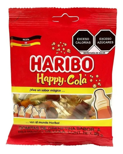 8 Pza Gomitas Haribo Happy Cola Sabor A Refresco De Cola 80
